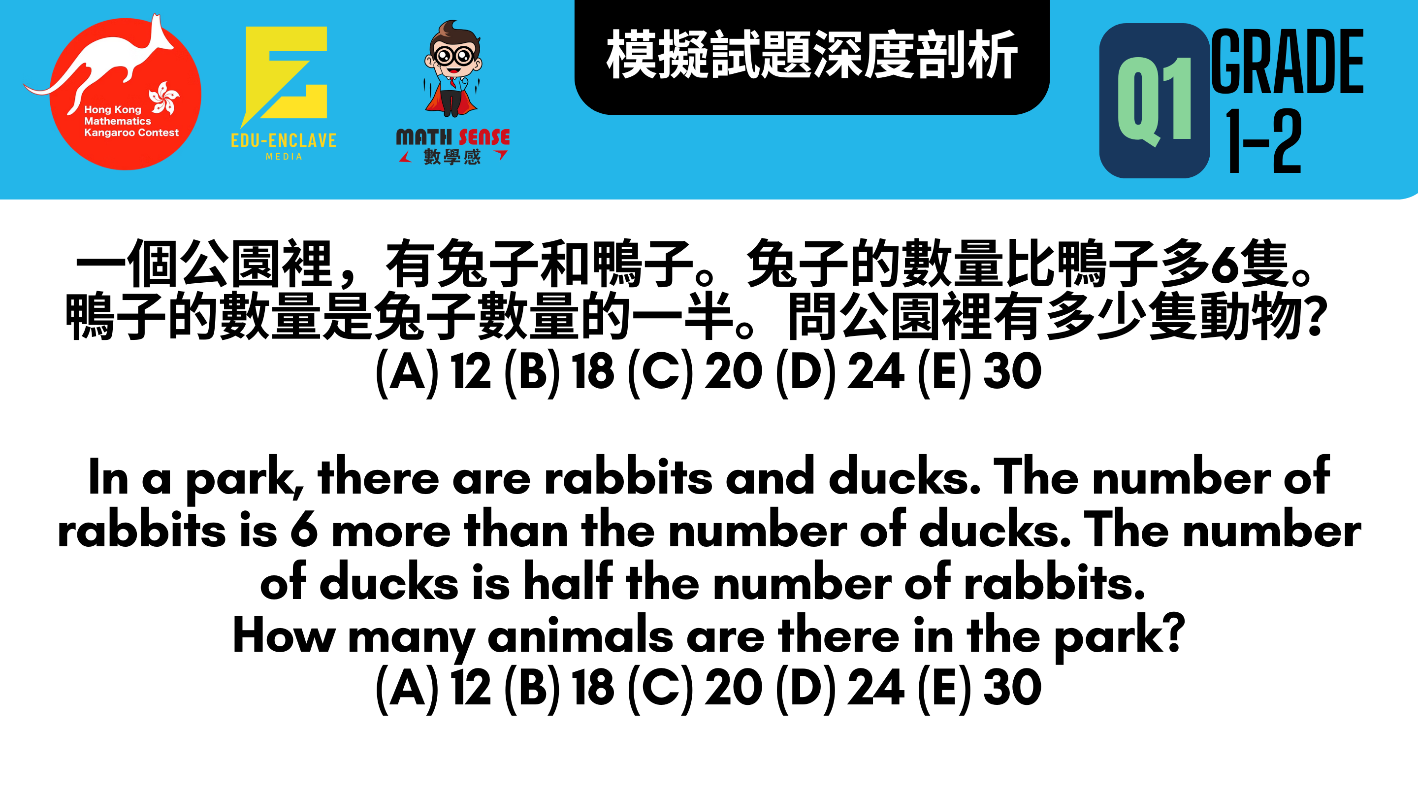破解香港數學袋鼠競賽：G1-2 模擬試題深度剖析 (A)